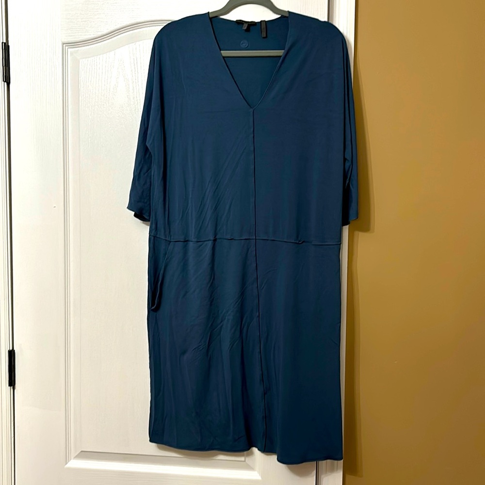 Blue t-shirt material OSKA dress with pockets
